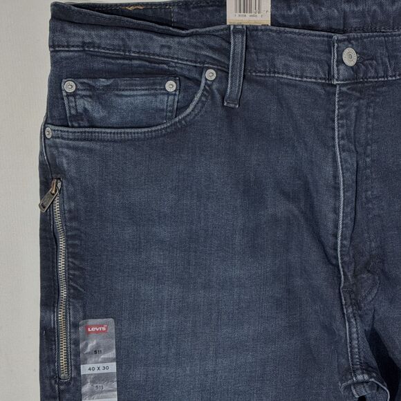 NWT $69.50 Levi's 511 Slim Stretch Jeans Side Zip Pocket Dark Blue Men’s 40x30 - Picture 6 of 8